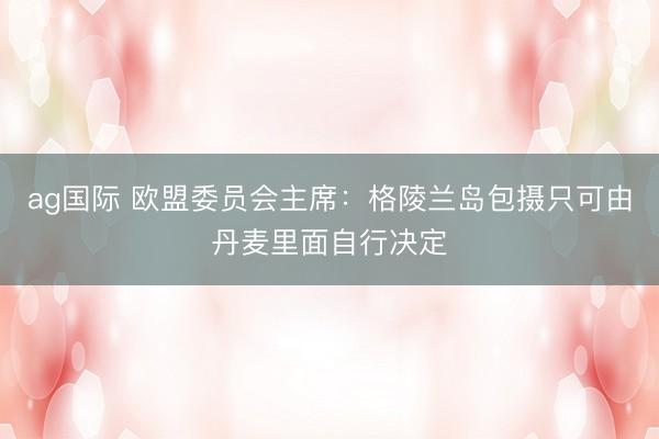 ag國際 歐盟委員會主席:格陵蘭島包攝只可由丹麥里面自行決定