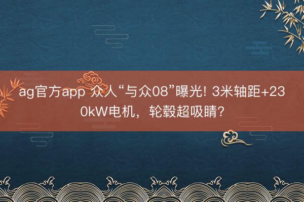 ag官方app 眾人“與眾08”曝光! 3米軸距+230kW電機，輪轂超吸睛?